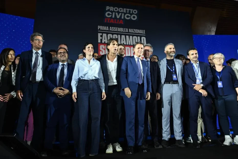 Alessandro Onorato, Elly Schlein, Giuseppe Conte e Riccardo Magi