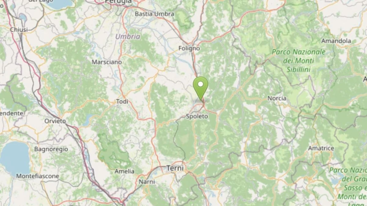 Segnalazioni del sisma avvertito nella zona di Spoleto