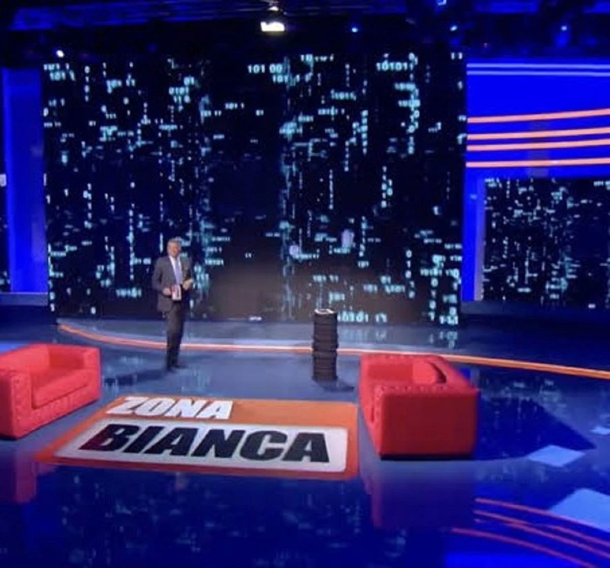 Studio televisivo di Zona Bianca su Rete 4