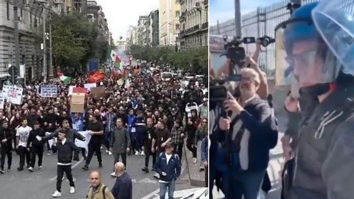 cortei durante la manifestazione a napoli accade l8217impensabile da Tvzap.it cortei durante la manifestazione a napoli accade l8217impensabile