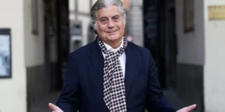 Ritratto del giornalista Giovanni Masotti in televisione